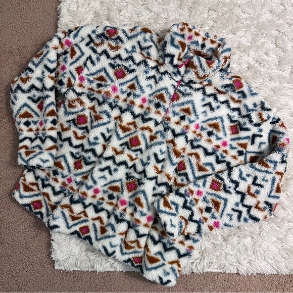 Eddie Bauer Multicolor Aztec Patterned 1/2 Zip Fleece Pullover Size XXL - Picture 1 of 8
